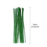100pcs Pipe Cleaners Chenille Stems for DIY Art Supplies Craft Projects 6mmx30cm Christmas Pipe Cleaners Decoration, Glitter Green